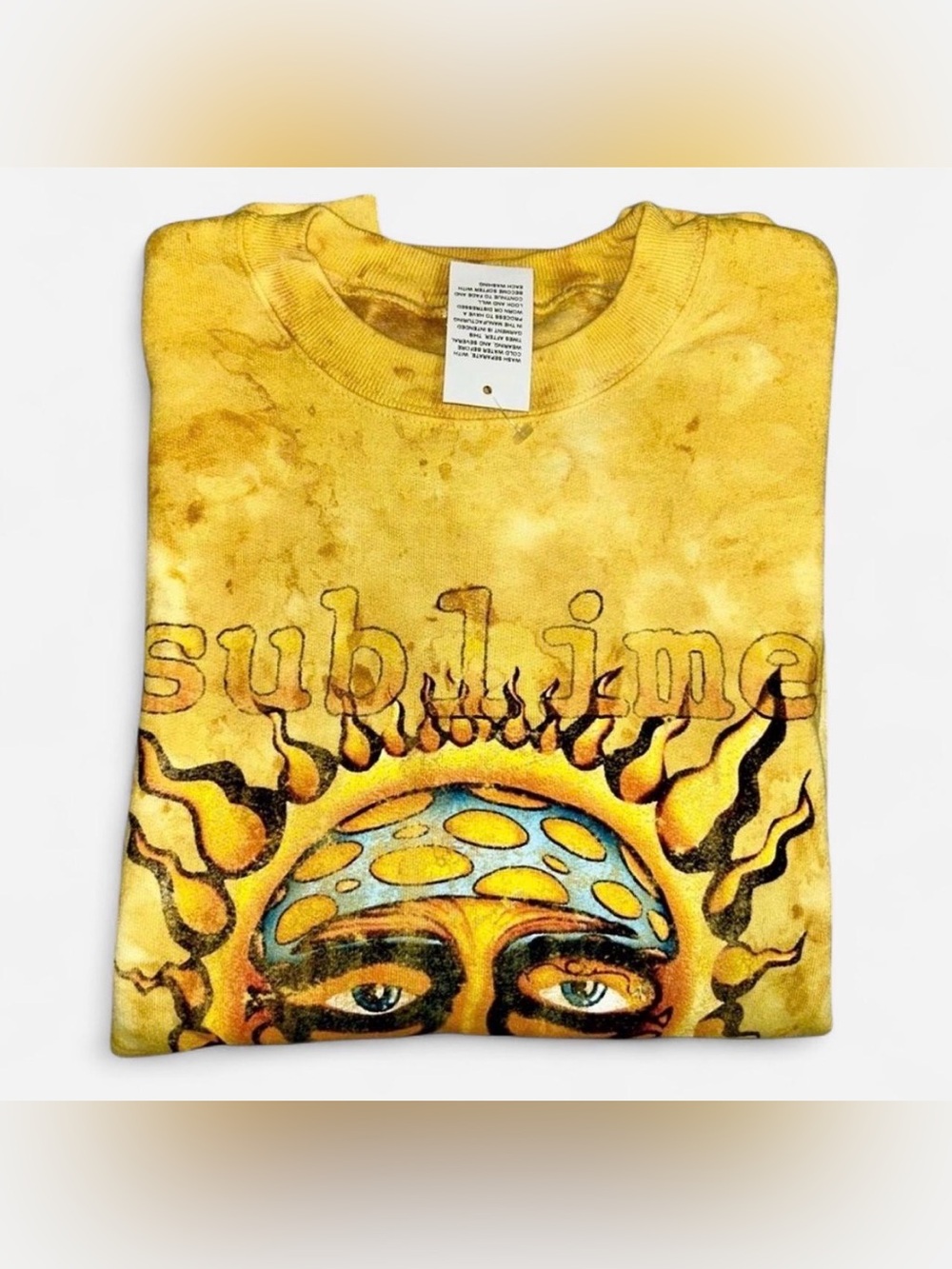 🆕 NWT Sublime 40 Oz To Freedom Yellow Sun Tie Dye Crewneck Sweatshirt